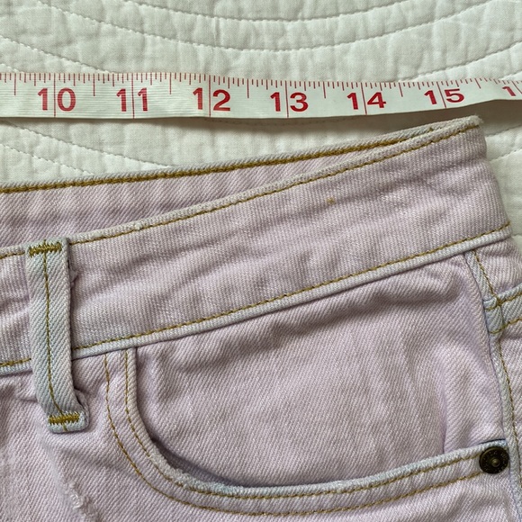 Wildfox Friday Night Short Cutoff Frayed Overdyed Denim Jeans Pink Lavender 27 - Picture 9 of 15